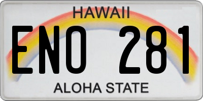 HI license plate ENO281