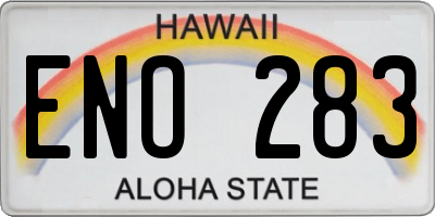 HI license plate ENO283