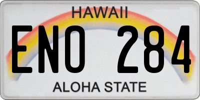 HI license plate ENO284