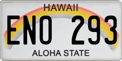 HI license plate ENO293