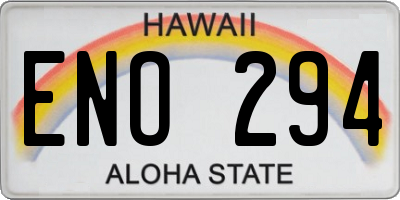 HI license plate ENO294