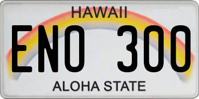 HI license plate ENO300