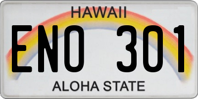 HI license plate ENO301