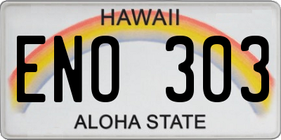 HI license plate ENO303