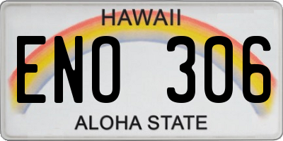 HI license plate ENO306
