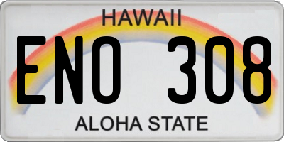 HI license plate ENO308