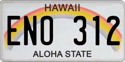 HI license plate ENO312