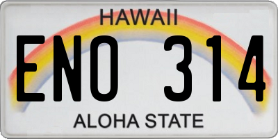 HI license plate ENO314