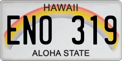 HI license plate ENO319