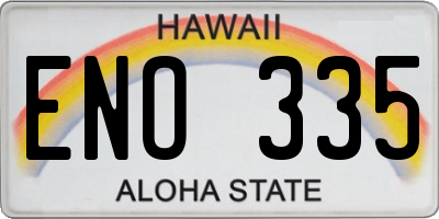 HI license plate ENO335