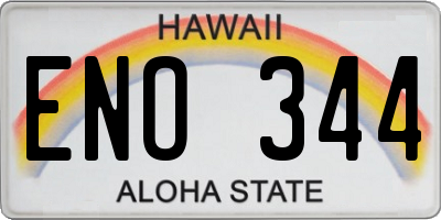 HI license plate ENO344