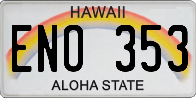 HI license plate ENO353