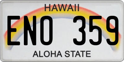 HI license plate ENO359