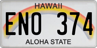 HI license plate ENO374