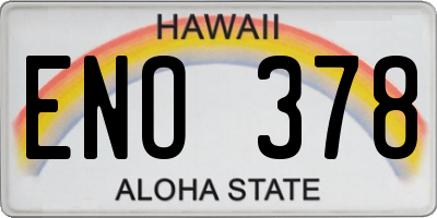 HI license plate ENO378