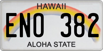 HI license plate ENO382