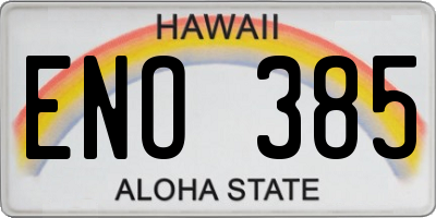 HI license plate ENO385
