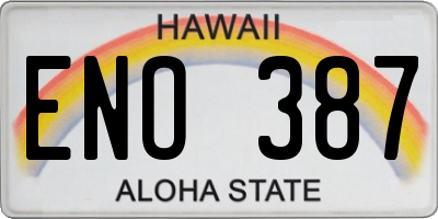 HI license plate ENO387