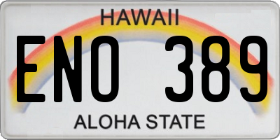 HI license plate ENO389