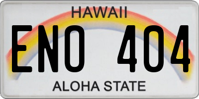 HI license plate ENO404