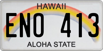 HI license plate ENO413