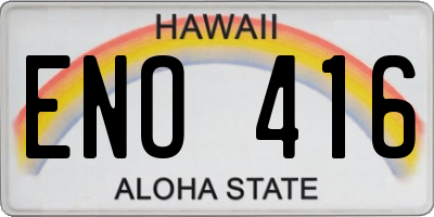 HI license plate ENO416