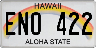 HI license plate ENO422