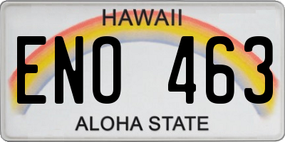 HI license plate ENO463