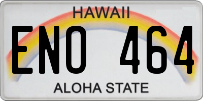HI license plate ENO464