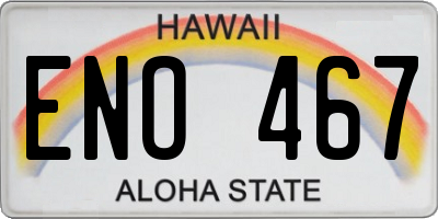 HI license plate ENO467