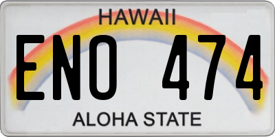 HI license plate ENO474