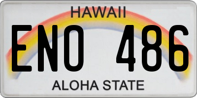 HI license plate ENO486