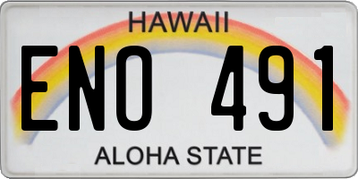 HI license plate ENO491