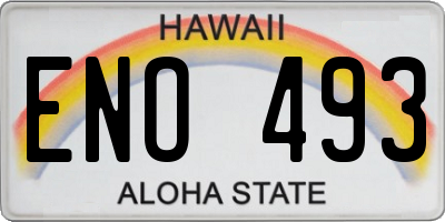 HI license plate ENO493
