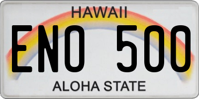 HI license plate ENO500