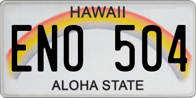HI license plate ENO504