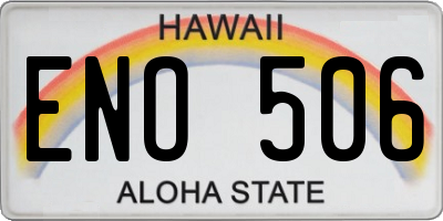 HI license plate ENO506