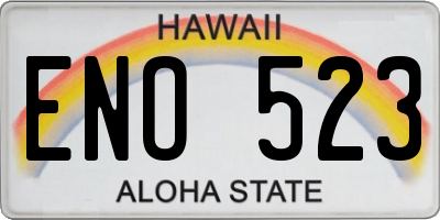 HI license plate ENO523