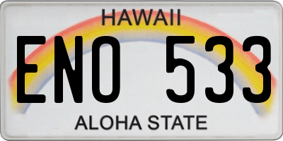HI license plate ENO533