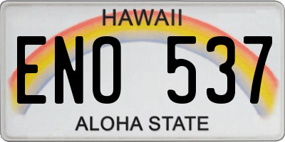 HI license plate ENO537