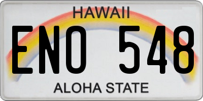 HI license plate ENO548