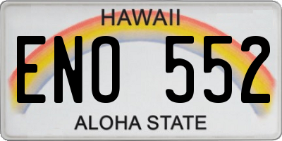 HI license plate ENO552