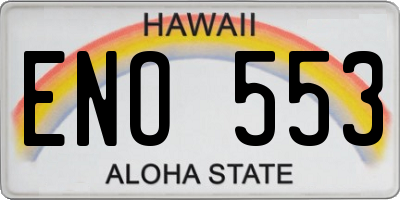 HI license plate ENO553