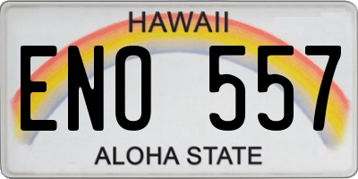 HI license plate ENO557