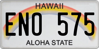 HI license plate ENO575