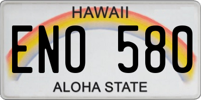 HI license plate ENO580