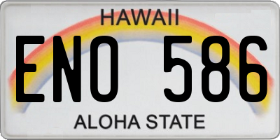HI license plate ENO586