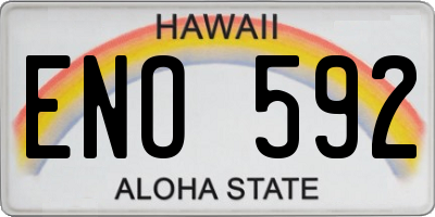 HI license plate ENO592