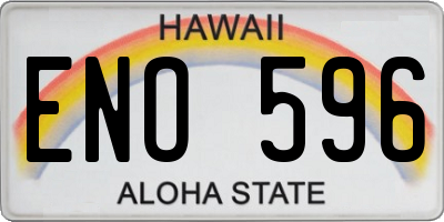 HI license plate ENO596