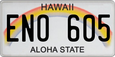 HI license plate ENO605